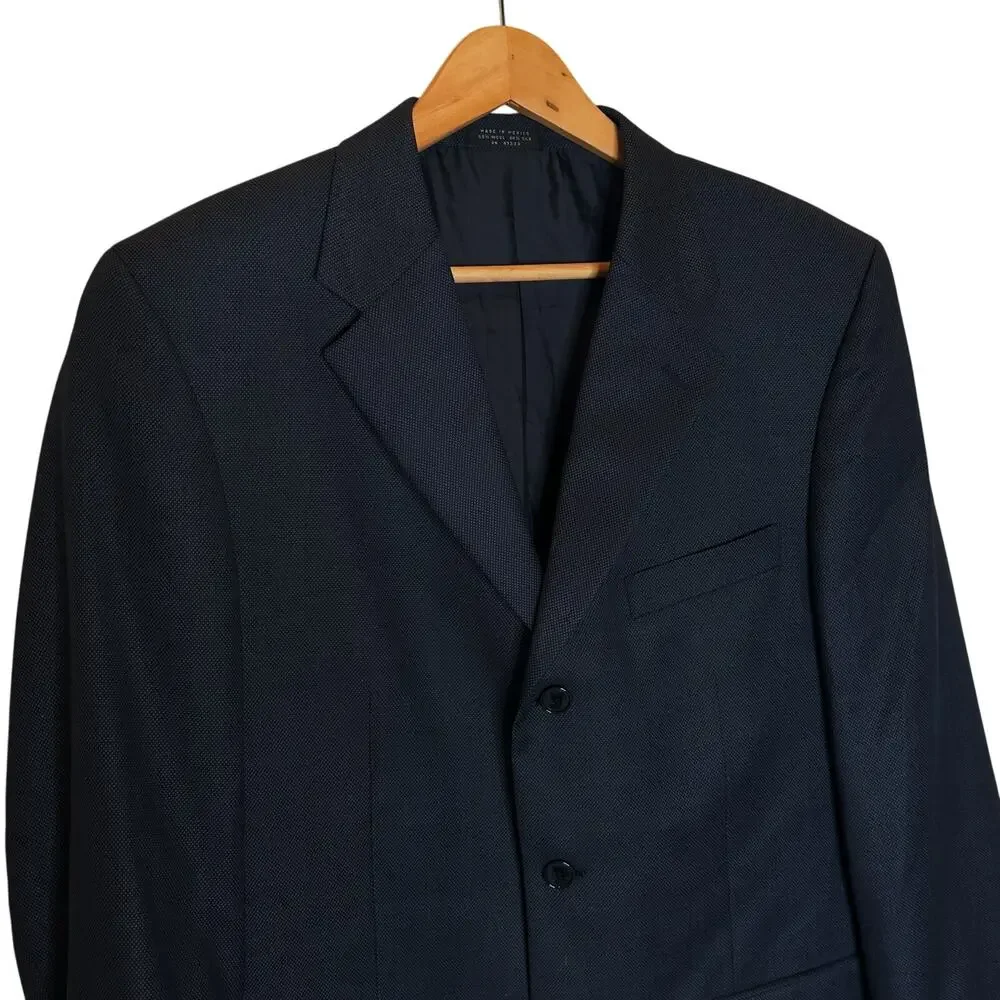 Donald J. Trump Navy Blue Blazer Mens Wool Silk Blend 40R Mens President of US